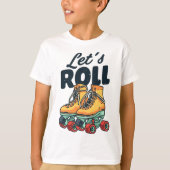 Laten we Roll Roller Skater Schaats Retro Vinta T-shirt (Voorkant)