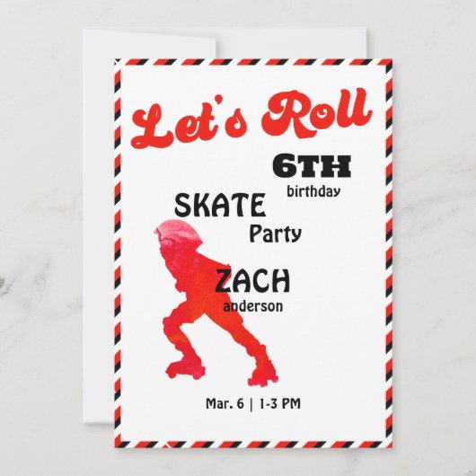 Laten we Roll Rood & Zwart Verjaardagsfeestje Kaart (Voorkant)