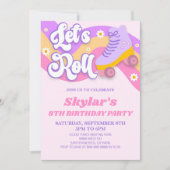 Laten we Roll Schaats Schaatsen Verjaardagsfeest Kaart (Voorkant)