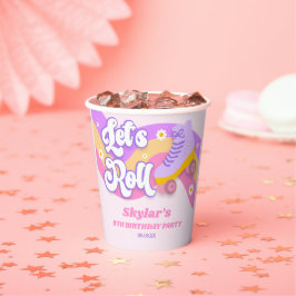 Laten we Roll Schaats Schaatsen Verjaardagsfeest Papieren Bekers