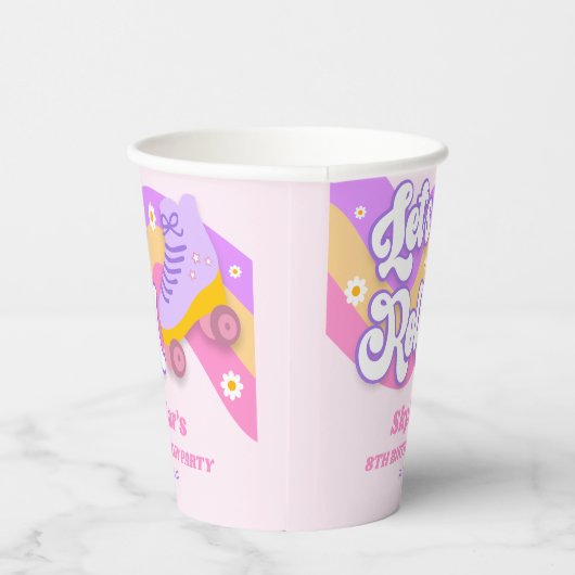 Laten we Roll Schaats Schaatsen Verjaardagsfeest Papieren Bekers (Rechts)