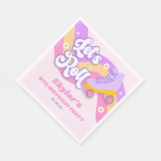 Laten we Roll Schaats Schaatsen Verjaardagsfeest Servet (Hoek)
