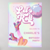 Laten we Roll Schaatsen Kinderen Verjaardagsfeestj Poster (Voorkant)
