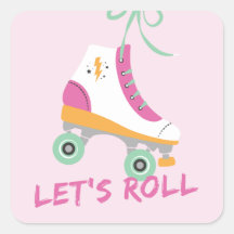 Laten we Roll Sticker - Magenta