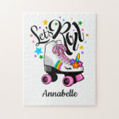 Laten we Roll Unicorn Roller schaats meisje's Legpuzzel (Verticaal)