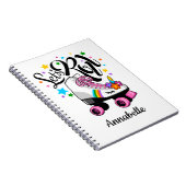 Laten we Roll Unicorn Roller schaats meisje's Notitieboek (Rechterzijde)