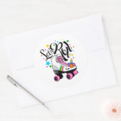 Laten we Roll Unicorn Roller schaats Ronde Sticker (Envelop)