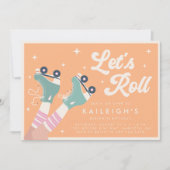 Laten we Roll Y2K 90s Roller Rink Meisjes Verjaard Kaart (Voorkant)