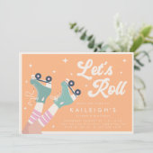 Laten we Roll Y2K 90s Roller Rink Meisjes Verjaard Kaart (Staand voorkant)