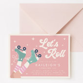 Laten we Roll Y2K 90s Roller Rink Meisjes Verjaard Kaart