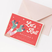 Laten we Roll Y2K 90s Roller Rink Meisjes Verjaard Kaart