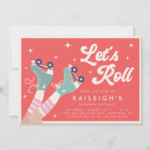 Laten we Roll Y2K 90s Roller Rink Meisjes Verjaard Kaart (Voorkant)