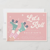 Laten we Roll Y2K 90s Roller Rink Meisjes Verjaard Kaart (Voorkant)