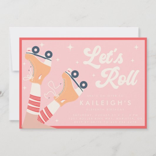Laten we Roll Y2K 90s Roller Schaats Meisjes Verja Kaart (Voorkant)