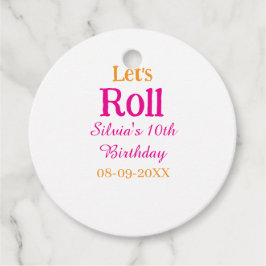 Laten we rollen gelukkige 10e verjaardag naam toev bedankjes labels