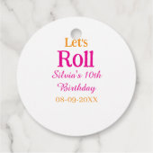 Laten we rollen gelukkige 10e verjaardag naam toev bedankjes labels (Achterkant)