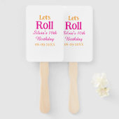 Laten we rollen gelukkige 10e verjaardag naam toev handwaaier (Voorkant en achterkant)