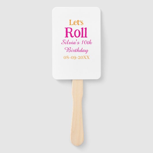 Laten we rollen gelukkige 10e verjaardag naam toev handwaaier (Voorkant)