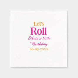 Laten we rollen gelukkige 10e verjaardag naam toev servet