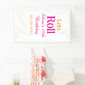 Laten we rollen gelukkige 10e verjaardag naam toev spandoek (Insitu)