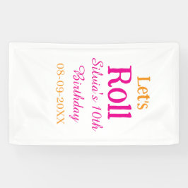 Laten we rollen gelukkige 10e verjaardag naam toev spandoek