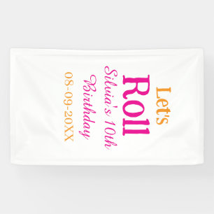 Laten we rollen gelukkige 10e verjaardag naam toev spandoek
