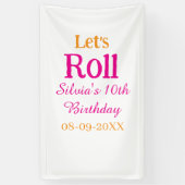 Laten we rollen gelukkige 10e verjaardag naam toev spandoek (Verticaal)