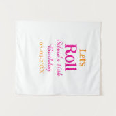 Laten we rollen gelukkige 10e verjaardag voeg naam wandkleed (Voorkant (horizontaal))