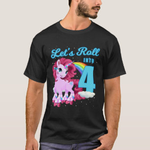 Laten we rollen in 4 Rolschaatsen Roller Meisje T-shirt