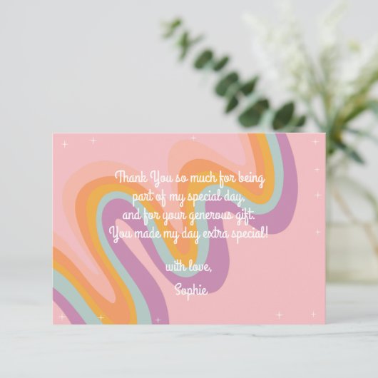 Laten we rollen retro roller schaats verjaardag bedankkaart (Staand voorkant)