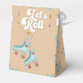 Laten we rollen retro roller schaats verjaardagsfe bedankdoosjes (Achterkant)