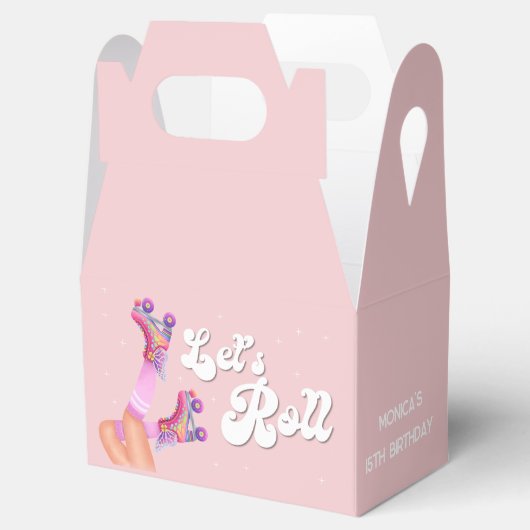 Laten we rollen retro roller schaats verjaardagsfe bedankdoosjes (Geopend)