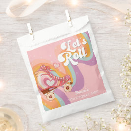 Laten we rollen retro roller schaats verjaardagsfe bedankzakje