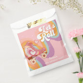 Laten we rollen retro roller schaats verjaardagsfe bedankzakje (Gezegeld)