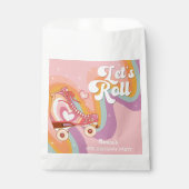 Laten we rollen retro roller schaats verjaardagsfe bedankzakje (Voorkant)