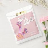 Laten we rollen retro roller schaats verjaardagsfe bedankzakje (Gezegeld)