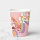 Laten we rollen retro roller schaats verjaardagsfe papieren bekers (Achterkant)