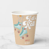 Laten we rollen retro roller schaats verjaardagsfe papieren bekers (Achterkant)