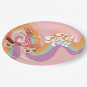 Laten we rollen retro roller schaats verjaardagsfe papieren bordje (Gekanteld)