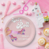 Laten we rollen retro roller schaats verjaardagsfe papieren bordje (Feest)