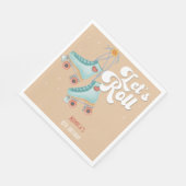 Laten we rollen retro roller schaats verjaardagsfe servet (Hoek)