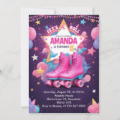 Laten we rollen! - Roller Schaats verjaardagsfeest Kaart (Voorkant)