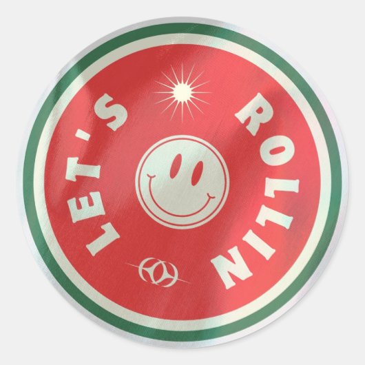 Laten we rollen ronde sticker (Voorkant)