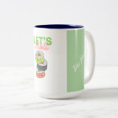 Laten we rollen! tweekleurige koffiemok (Voorkant rechts)