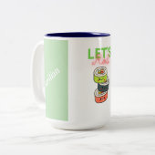 Laten we rollen! tweekleurige koffiemok (Voorkant links)