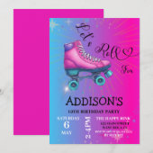 Laten we rollen voor, Retro Rolschaatsen verjaarda Kaart (Voorkant / Achterkant)