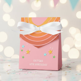 Laten we roller schaats retro regenboog bedankdoosjes