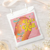 Laten we roller schaats retro regenboog bedankzakje (Geknipt)