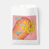 Laten we roller schaats retro regenboog bedankzakje (Voorkant)