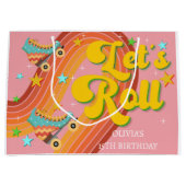 Laten we roller schaats retro regenboog groot cadeauzakje (Voorkant)